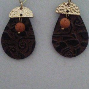 Leather Teardrop Earrings